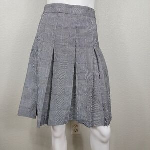 Parker Black Micro Houndstooth Pleated Skirt Size M/L